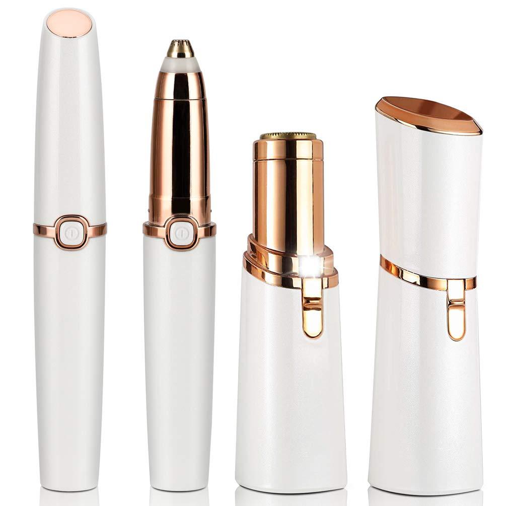 Moikin 2 in 1 Brows Eyebrow Facial Hair Remover Trimmer Epilator & Women's Painless Hair Remover , Lipstick Shaver for Face, Hand, Armpit, Leg and Bikini