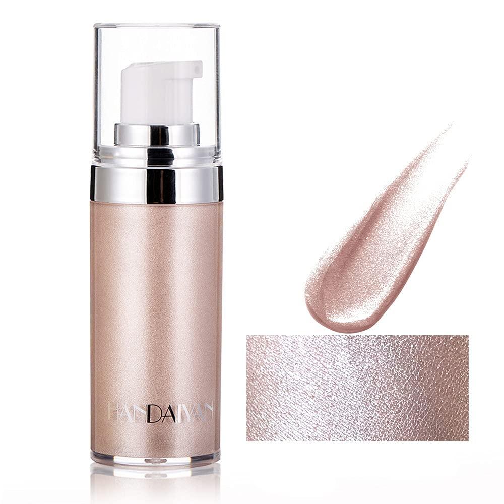 Yeweian Face Body Luminizer, Liquid Highlighter Makeup, Face Body Shimmer Glow Illuminator, Bronzer Smooth Shine Shimmer Liquid Foundation, Waterproof Moisturizing Body Highlighter (01#Pearl White)