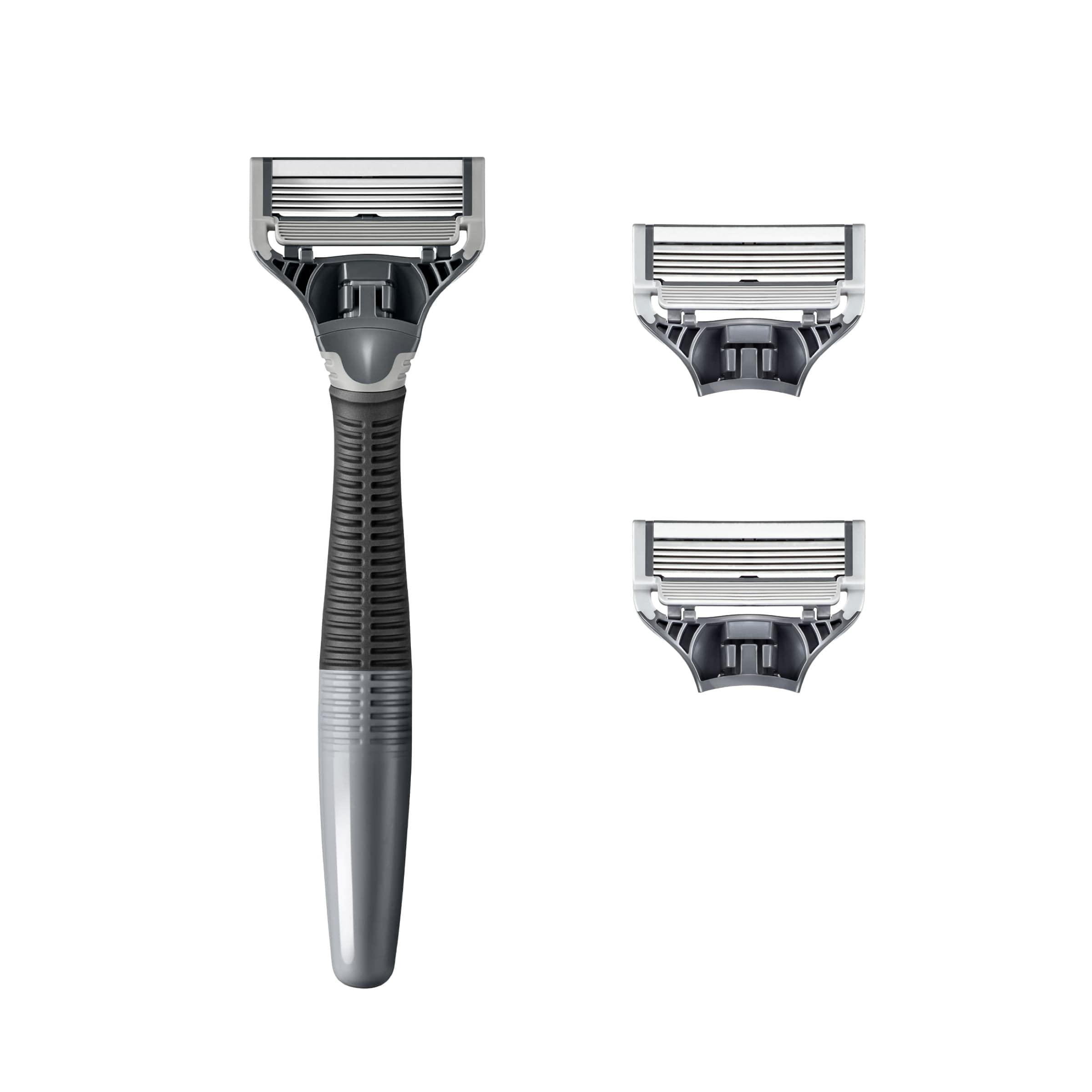 Harry's Razors for Men - Shaving Razors for Men includes a Mens Razor and 3 Razor Blade Refills (Charcoal) Charcoal 4 Piece Set