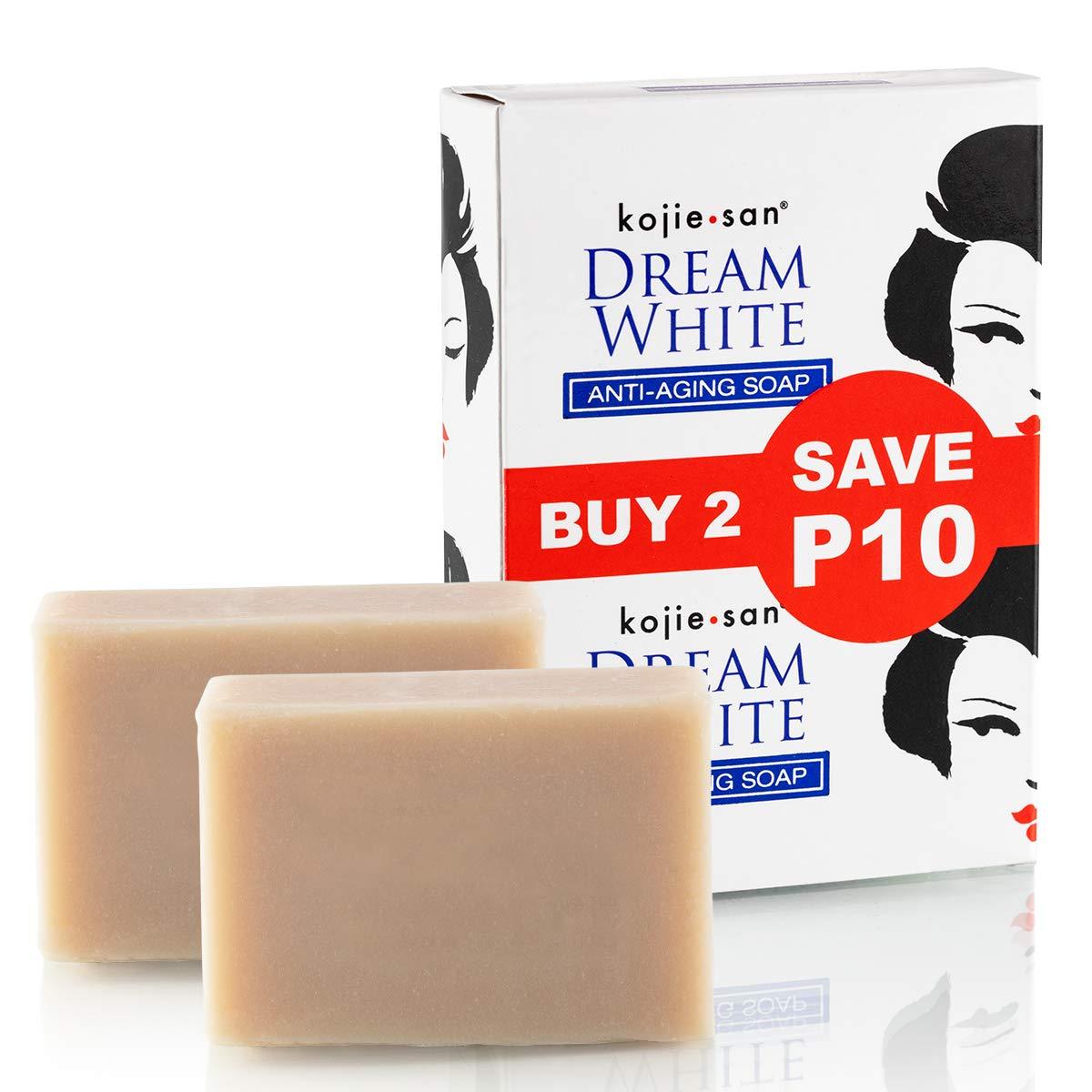 Kojie San Dream White Soap, Brightens and Reduces the Appearance of Aging - 2 Bars, 65 Grams per Bar - Anti-Aging Skin Care