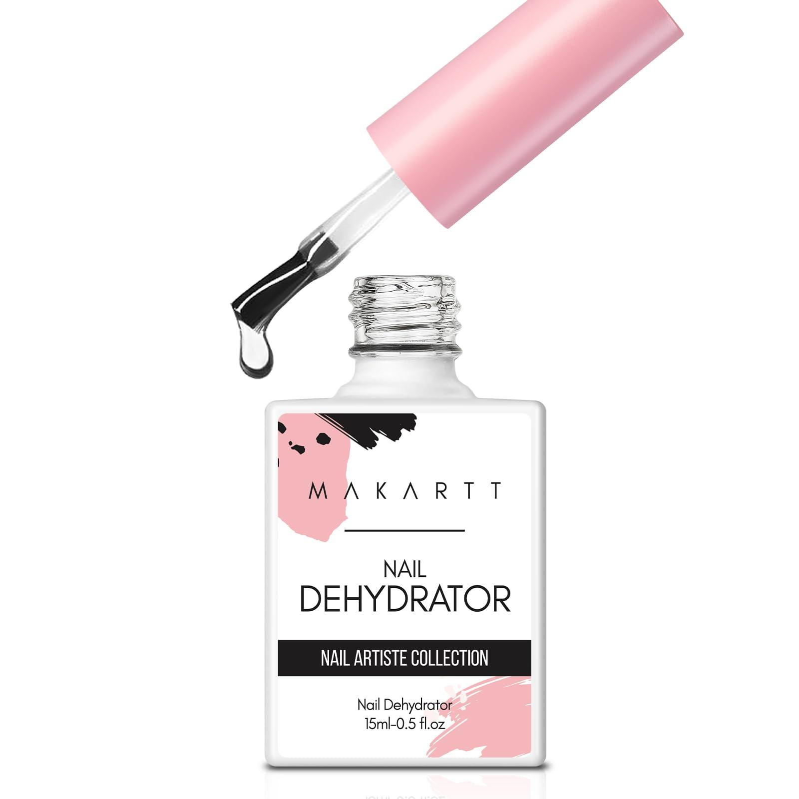 Makartt Nail Dehydrator 15ML Acid Free Nail Prep Dehydrate for Acrylic Nails Gel Nail Polish and Dipping Powder Nail Art Fast Dry Nail Base Manicure Clear-15ml Nail Dehydrator