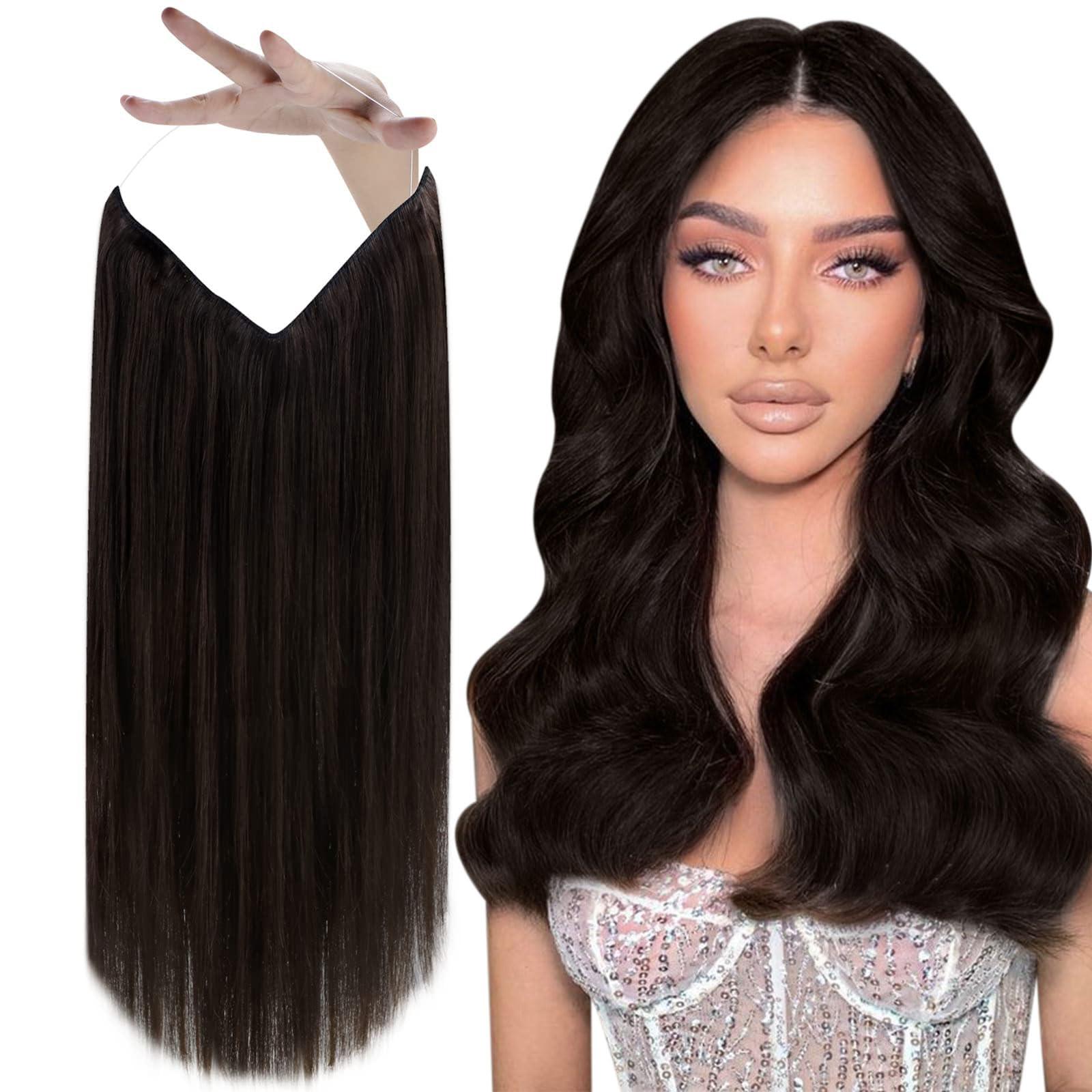 Vivien Wire Extensions real hair brown extensions wire real hair darkest brown extensions real hair with wire brown #2 30cm 80g 30cm 3-1 wire #2