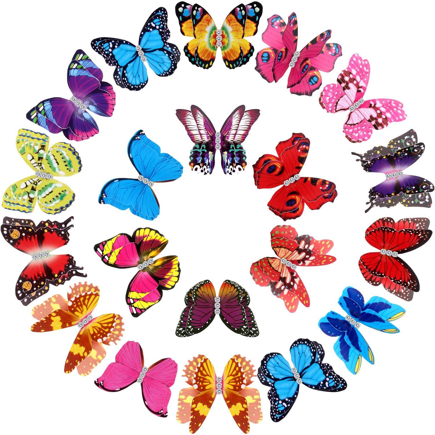 20 Pieces Butterfly Dreadlocks Beads Hair Cuffs Clips Rings Colorful Braiding Hair Jewelry for Women Girls Hair Accessories (Iridescent Butterfly Pattern)
