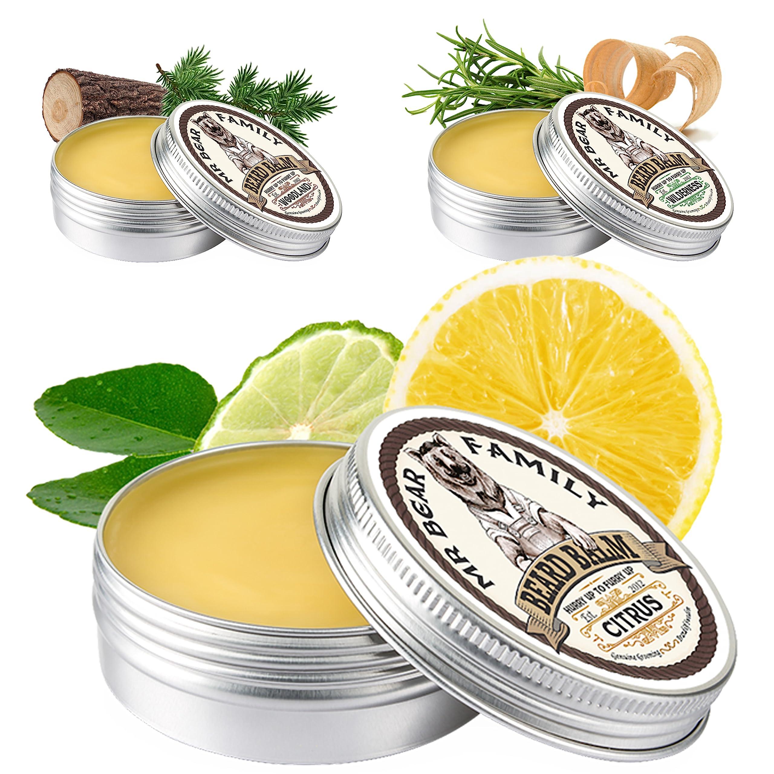MR Bear Family Bartbalam Men - Citrus - Nursing Bart Balsam - Bartwachs with Shea butter jojoba oil and beeswax - Bartwichse mustache & full beard Bart Styling - Beard Balm 60ml
